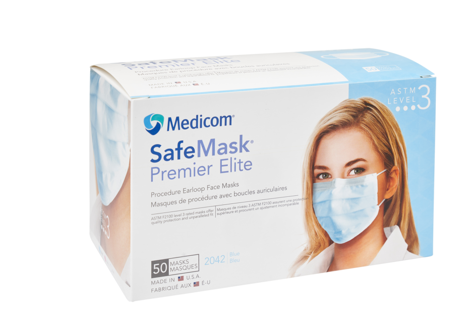 Medicom Premier Elite ASTM L3 Mask – 50/box – Central Dental